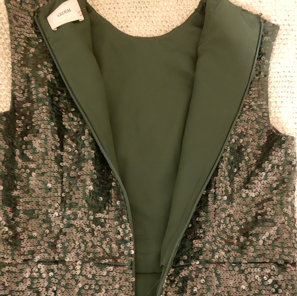 ERDEM  Sequin Embellished Sleeveless Midi Dress - Picture 5 of 8